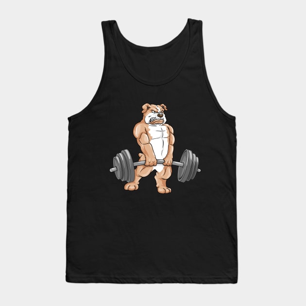 Funny bulldog as a bodybuilder Tank Top by Markus Schnabel